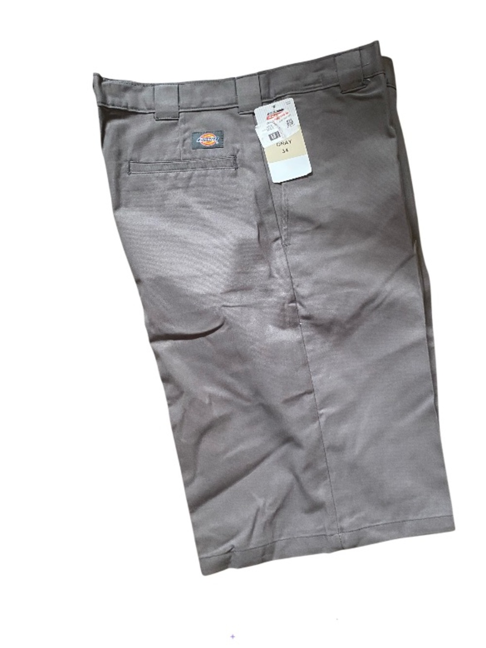 Dickies Men's Gray Flat Front Work Shorts 13 inch inseam NWT size 34